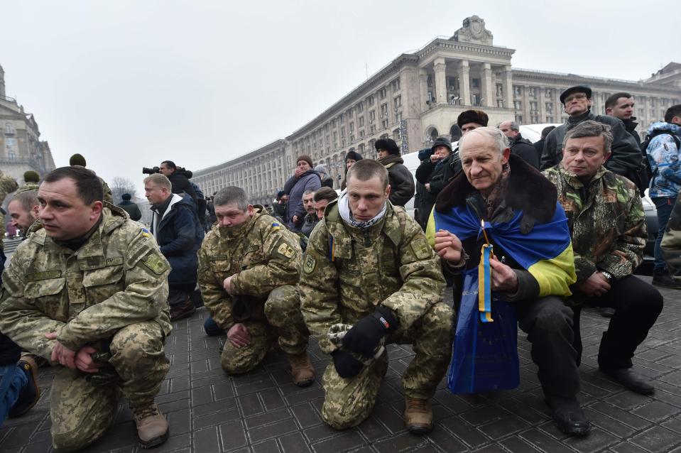  Troops pay their final respects to seven Ukrainian soldiers killed in action as tensions with pro-Russian rebels surged