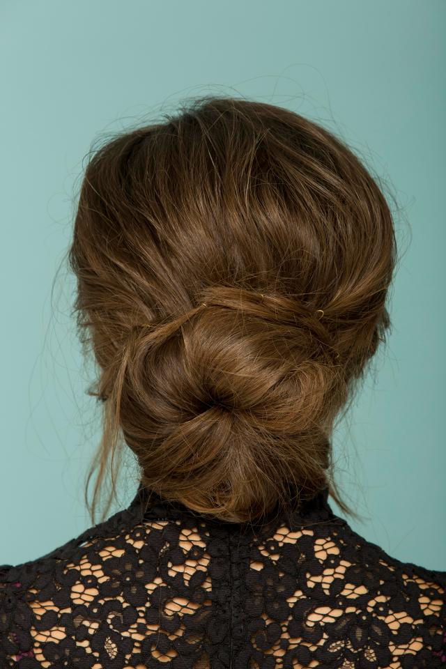  Step three: wrap your hair to form a bun