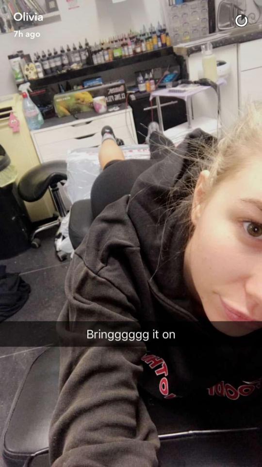  The Love Island star took to Snapchat to share her excitement at adding to her tattoo collection