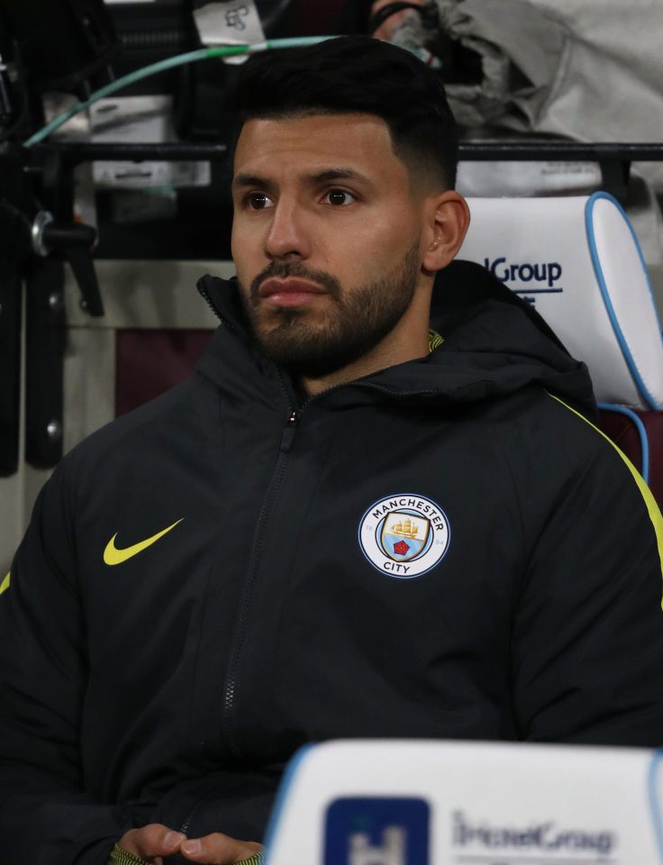  Aguero finds himself sitting on the bench