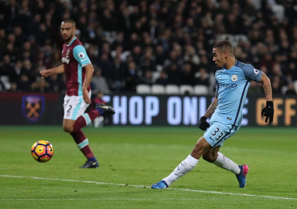  Gabriel Jesus had the freedom of the pitch to roll in the third goal for City before half time