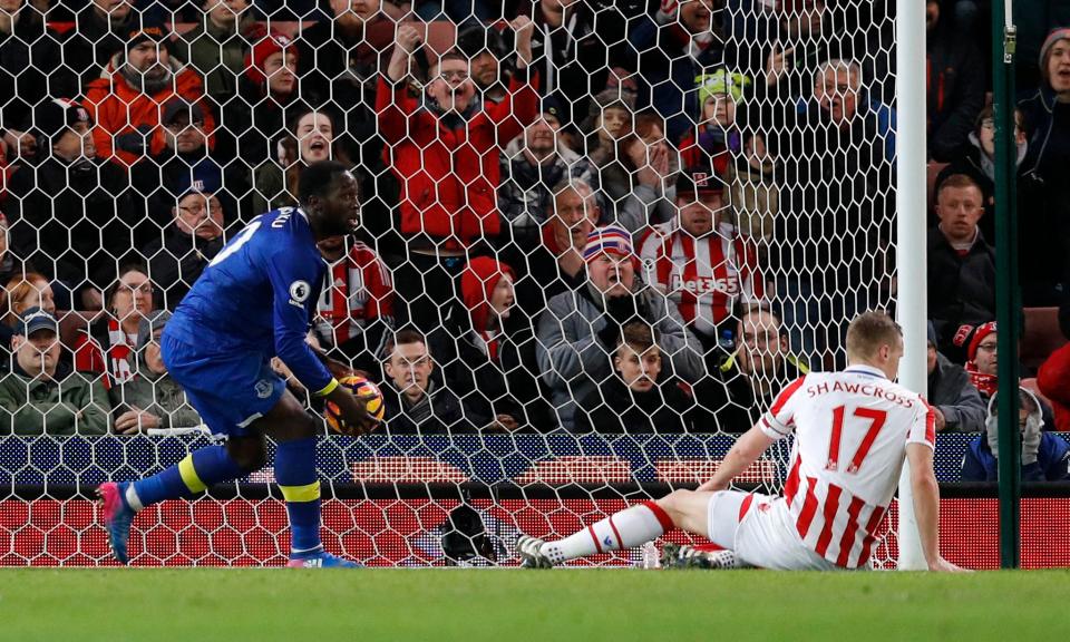  Ryan Shawcross then put through his own net shortly before half time as Everton drew with Stoke