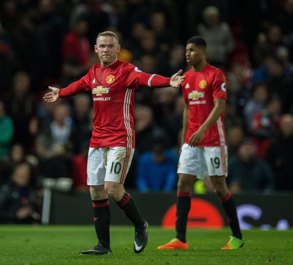 Marcus Rashford and Wayne Rooney