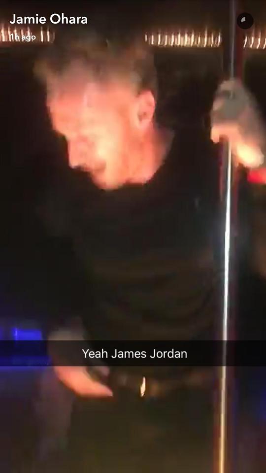  James Jordan caressed his waist as he gripped the pole