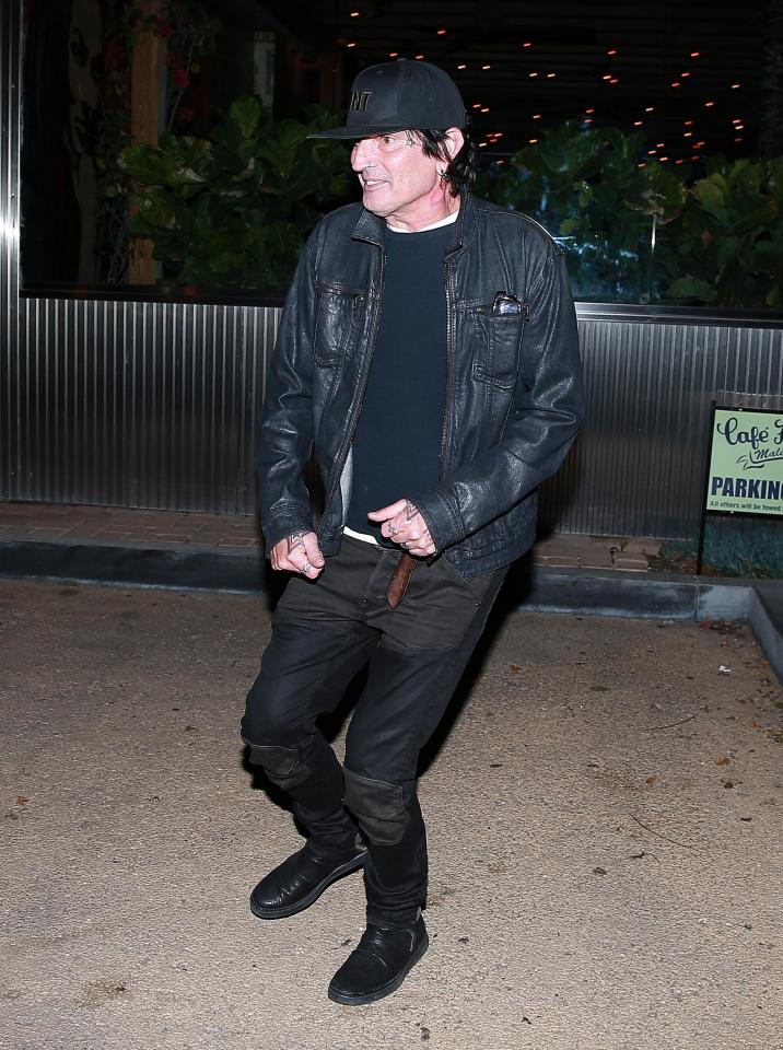  Motley Crue rocker Tommy Lee leaving Harry Styles' birthday bash