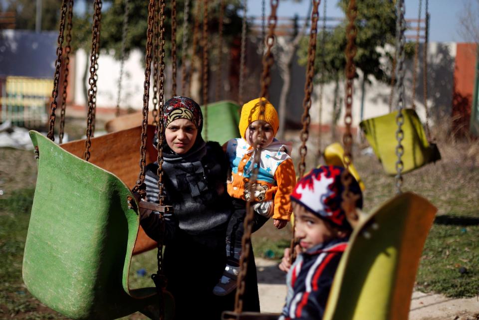  The park, which also features colourful children's rides, sits in the eastern half of the city which has been recently recaptured from ISIS