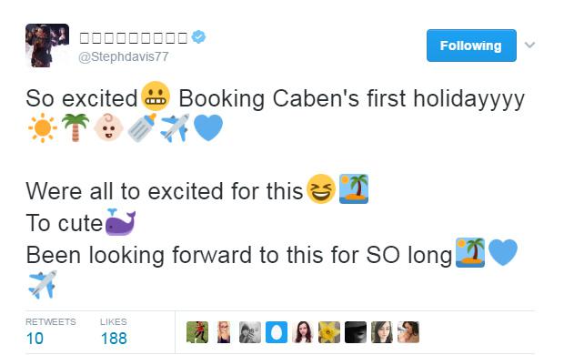  The new mother couldn't contain her excitement at the thought of her baby's first trip and immediately shared the news with her fans on Twitter