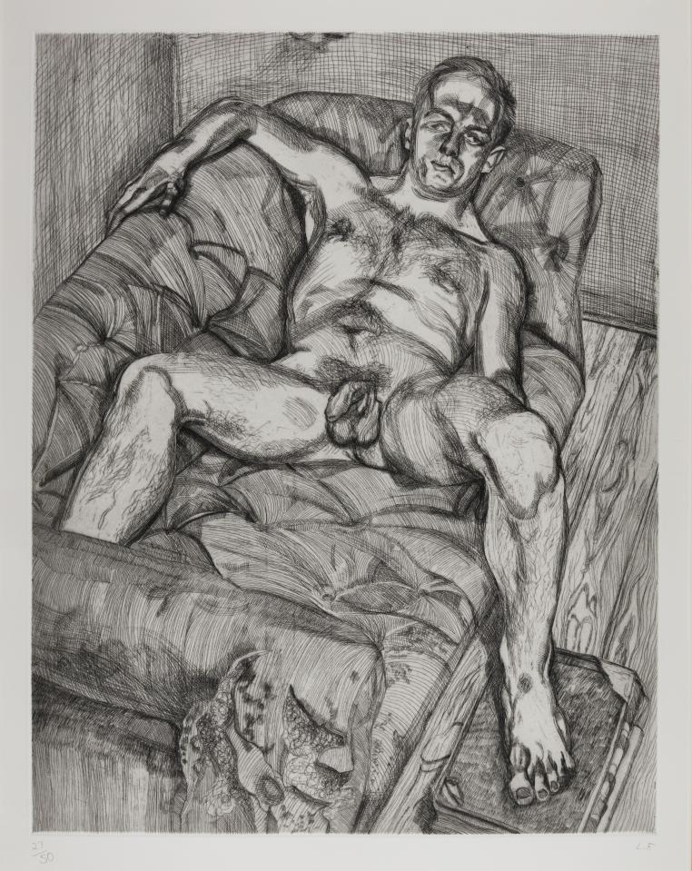  Man Posing by Lucian Freud is one of the best-known names up for sale, expected to fetch between £15,000 and £20,000