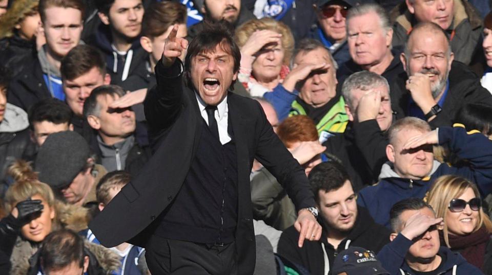  Antonio Conte barked orders from the touchline as his side saw off Arsenal