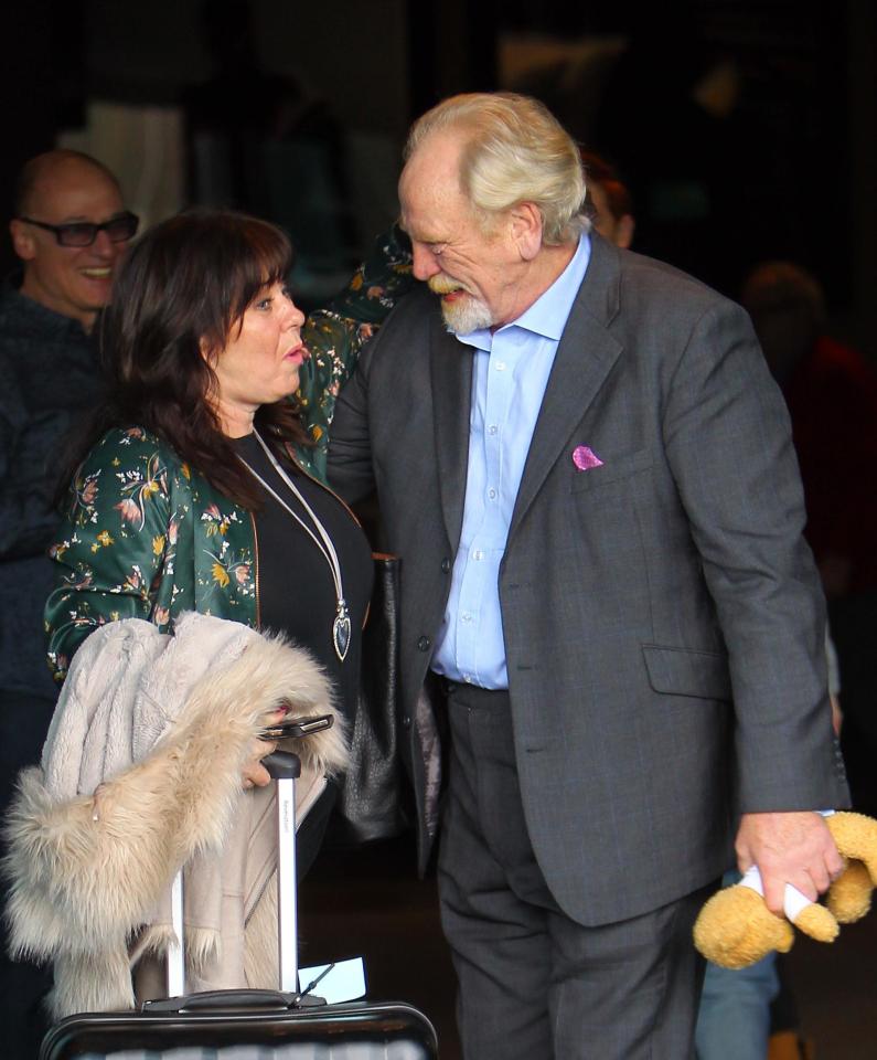  She was seen chatting to James Cosmo as they left the hotel