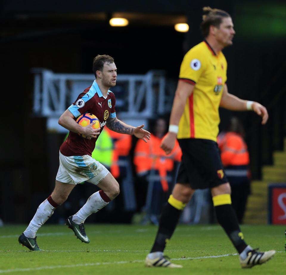  Barnes made no mistakes when the Clarets were given a penalty