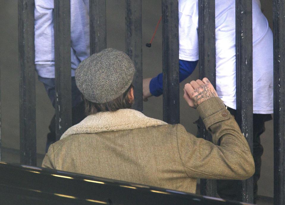  Meanwhile David Beckham held his head high while taking son Brooklyn to a skate park in London