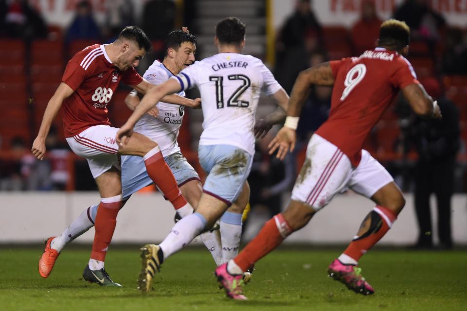  Ben Brereton scores his senior goal as he volleys home the stoppage time winner against Aston Villa