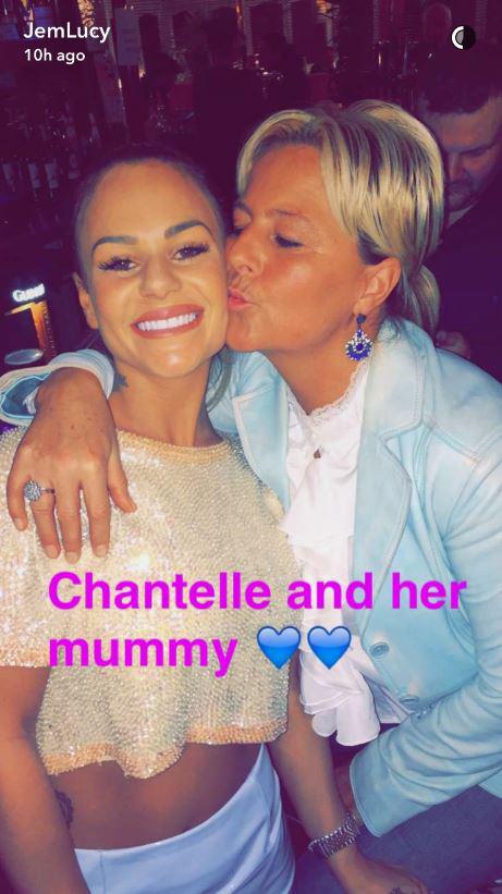  Chantelle also posed for pictures with her mother during the night out