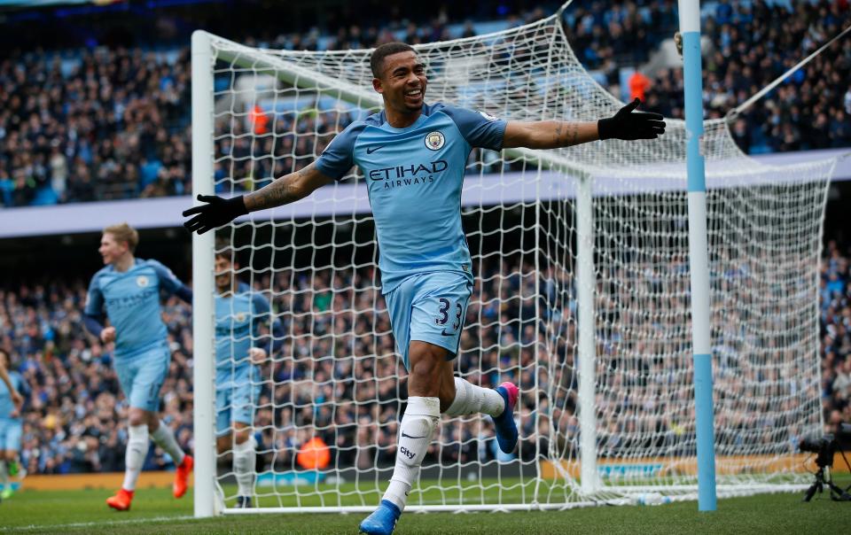  Gabriel Jesus wheeled away after early goal on home debut