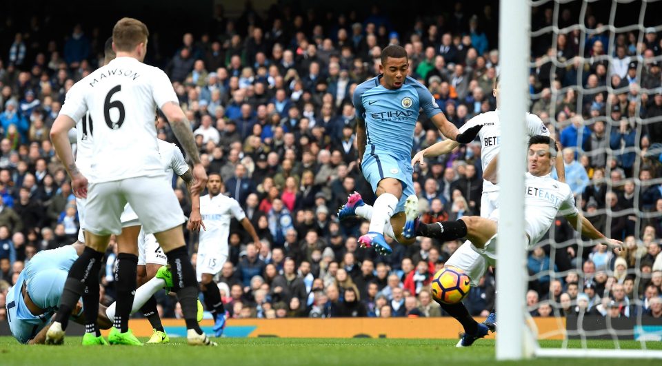  Jesus scored with a well taken volley to add to his strike against West Ham