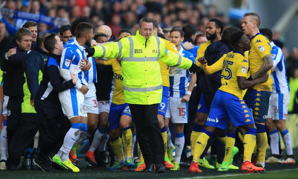  A steward stood between the raging players