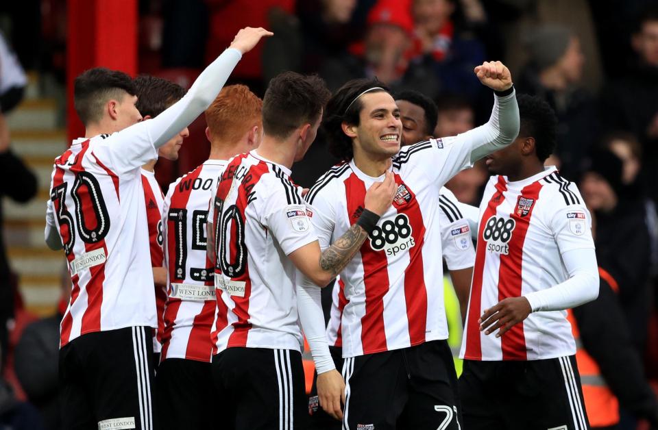  Jota celebrates giving the Bees the lead at Griffin Park