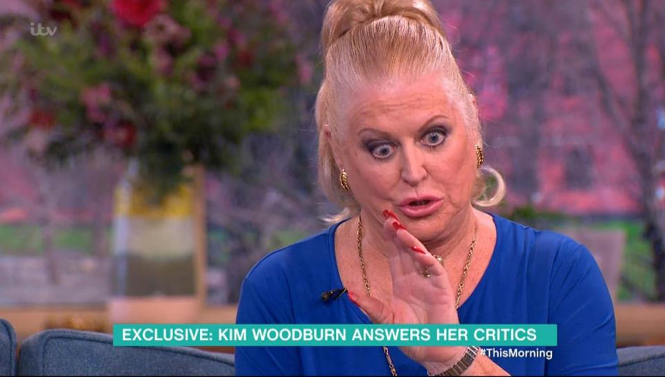  Kim Woodburn has defended her outburst at Phillip Schofield on This Morning