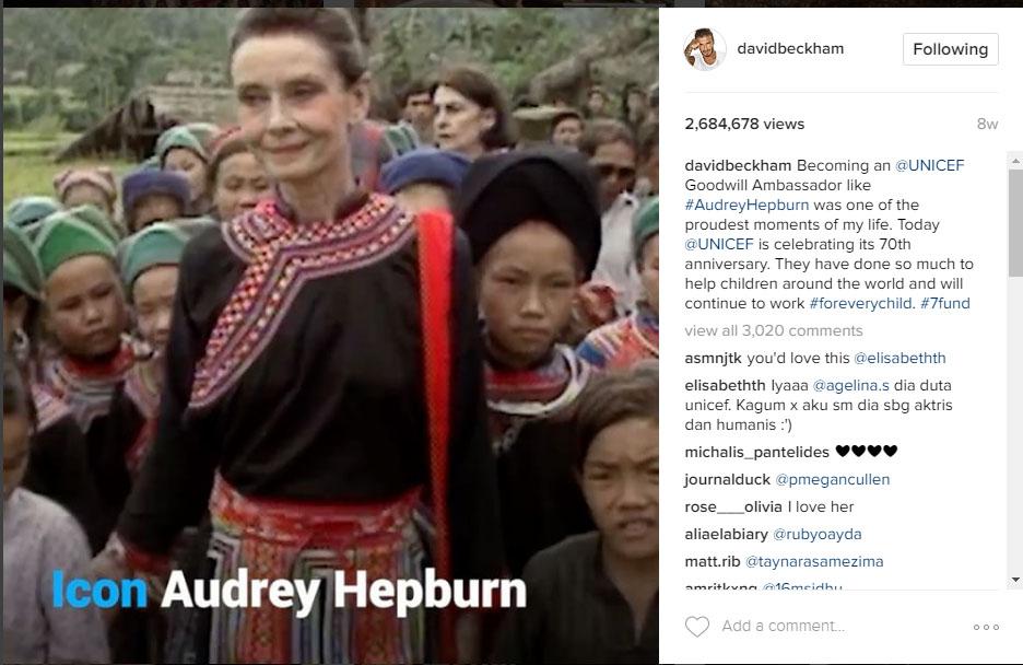  Famous footsteps . . . Beckham compares himself to Audrey Hepburn