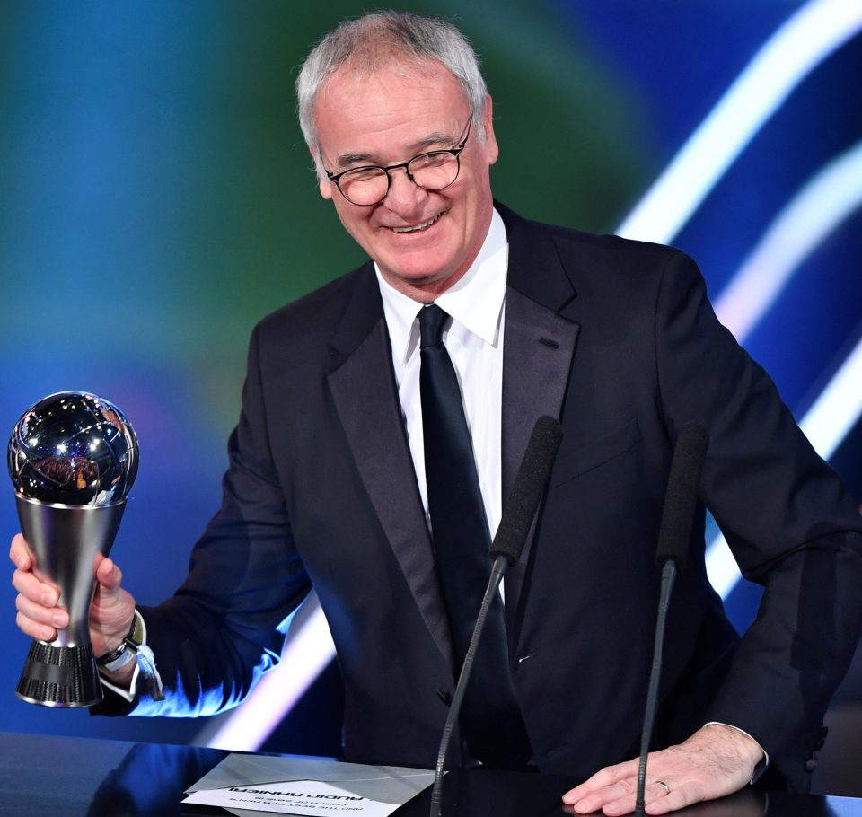  Ranieri was hailed as Fifa's Coach of the Year