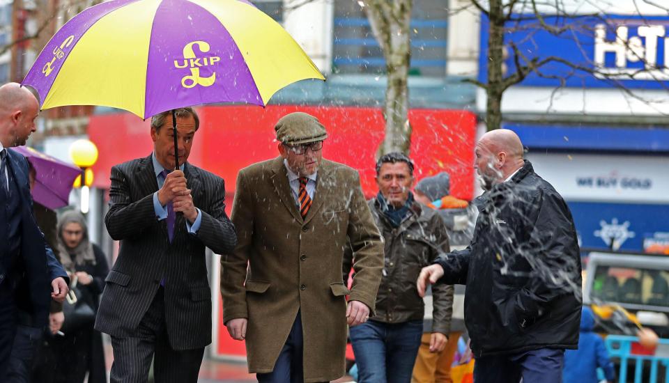  The ex-Ukip leaders day went from bad to worse as he went on a walkabout with Paul Nuttall