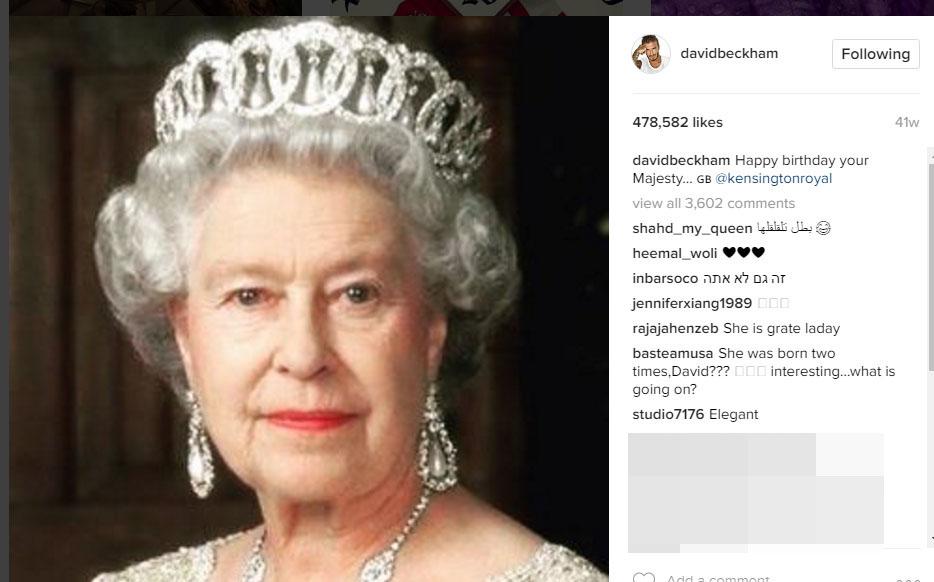  The footballer congratulates Queen on long reign