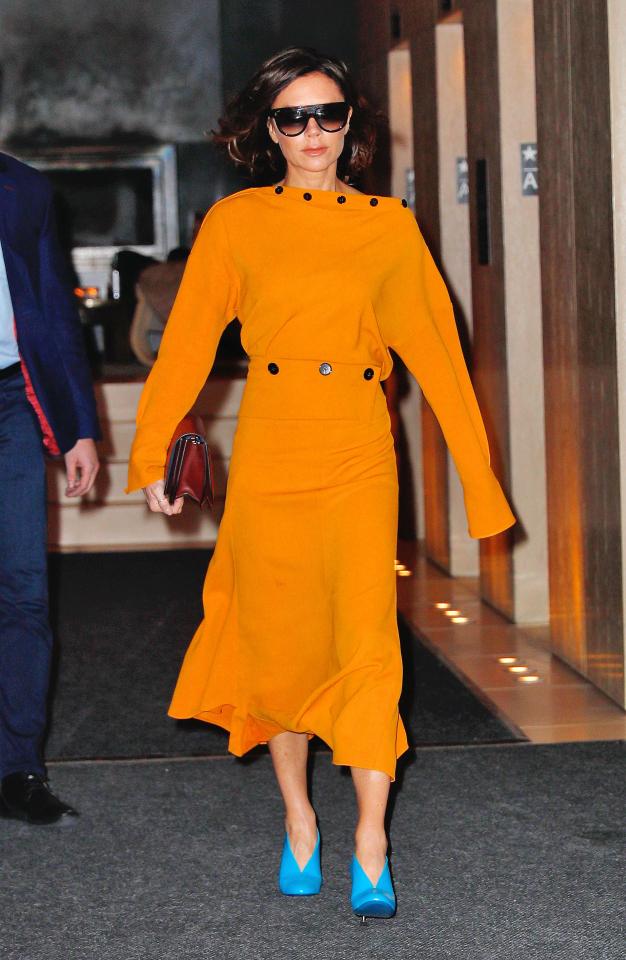  Victoria changed her clothes and was later seen in a bright orange outfit