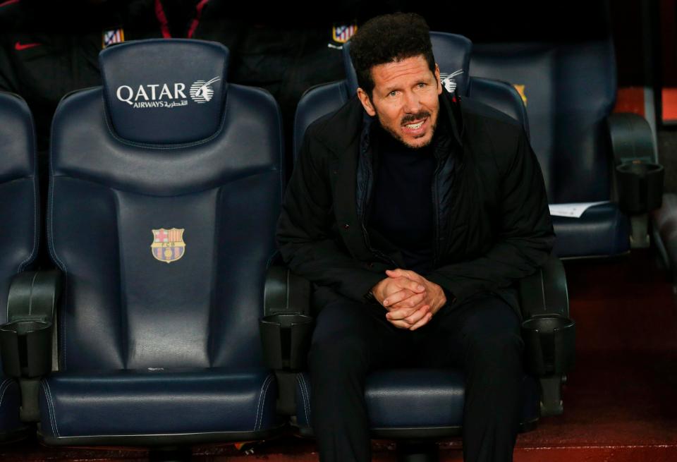  Atleti boss Diego Simeone suffered a frustrating night at Nou Camp