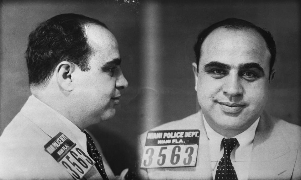  Notorious gangster Al Capone's mugshot after he was arrested by police in 1930