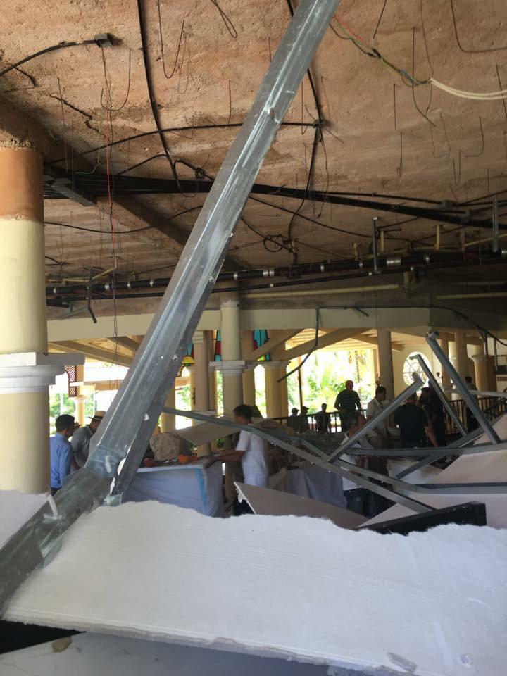 The couple's big day was ruined after the hotel lobby collapsed during their rehearsal dinner