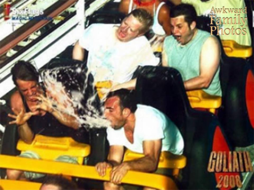  This theme park visitor should probably avoid roller coasters in future