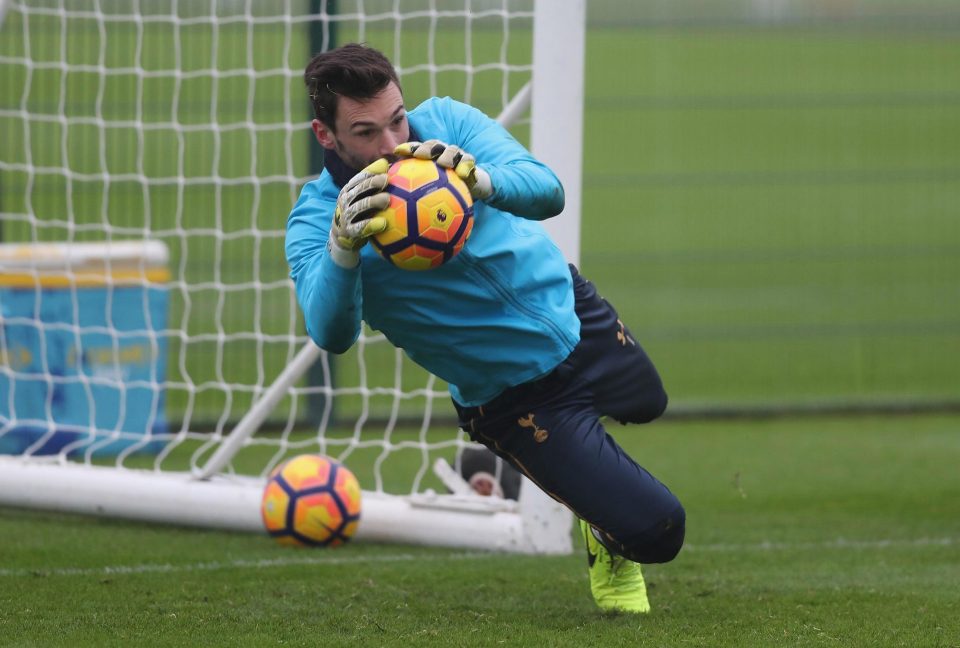  Hugo Lloris was giving it his all to not let up, even if it was only a training session