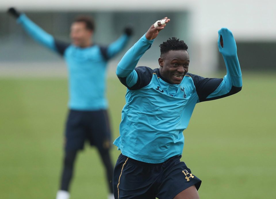  The relaxed mood was present all around Spurs Enfield training ground, Victor Wanyama was having a blast