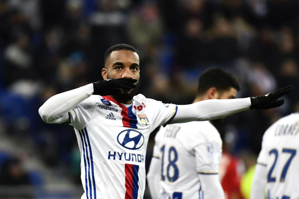  Lacazette equalled a record set by Marseille legend Jean-Pierre Papin at Guingamp