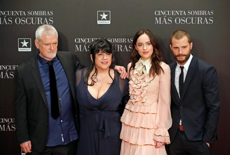  James Foley and E L James joined the pair on the red carpet in Spain