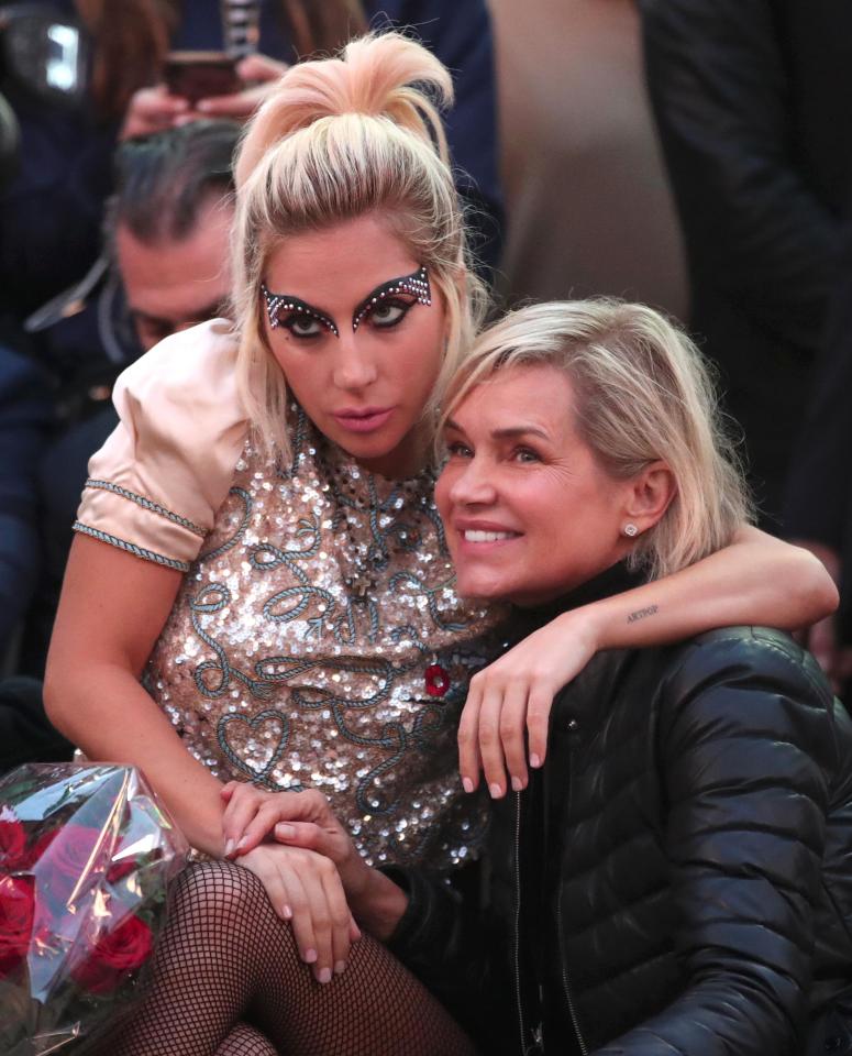  The girls' mum Yolanda Foster sat front row with Lady Gaga