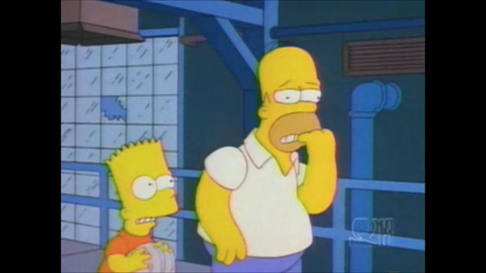  Homer initially struggles to come to terms with the gay steel workers