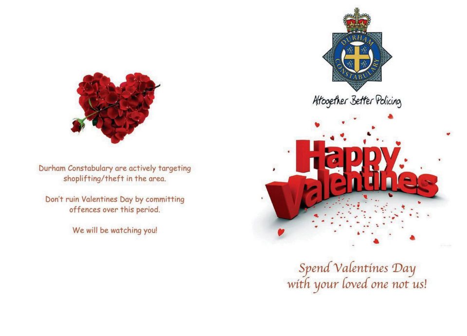  Insp Andy Reeves said: 'Local criminals will get a Valentine’s card in a few days — but it won’t be from a secret admirer'