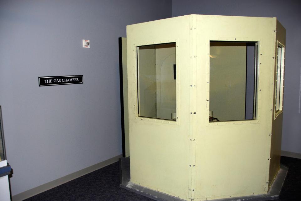  A gas chamber once used to execute prisoners is now an exhibit at the American Police Hall of Fame museum in Florida