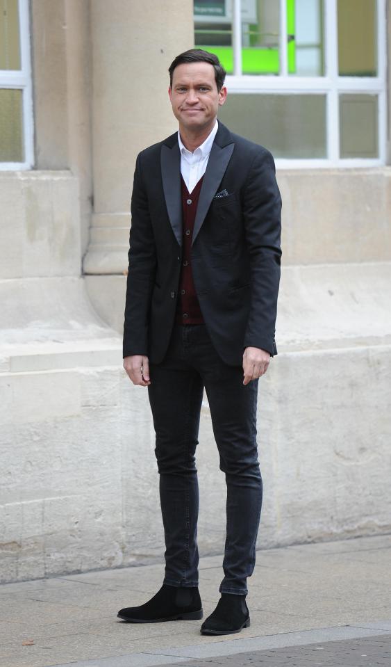  Jamie was dressed smartly for filming on location