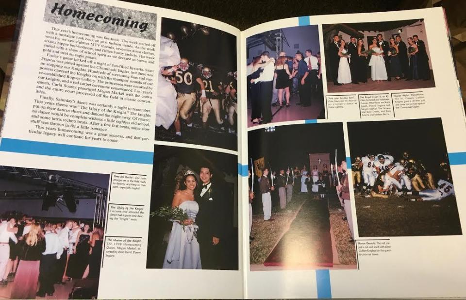  The two pages in the St Francis School 1999 yearbook dedicated to the Homecoming event