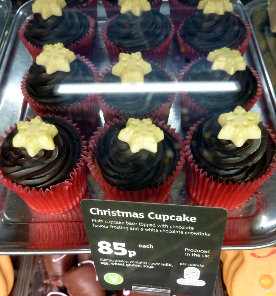  Shoppers were stunned today to find a tray of Christmas Cupcakes in a branch of Sainsbury's