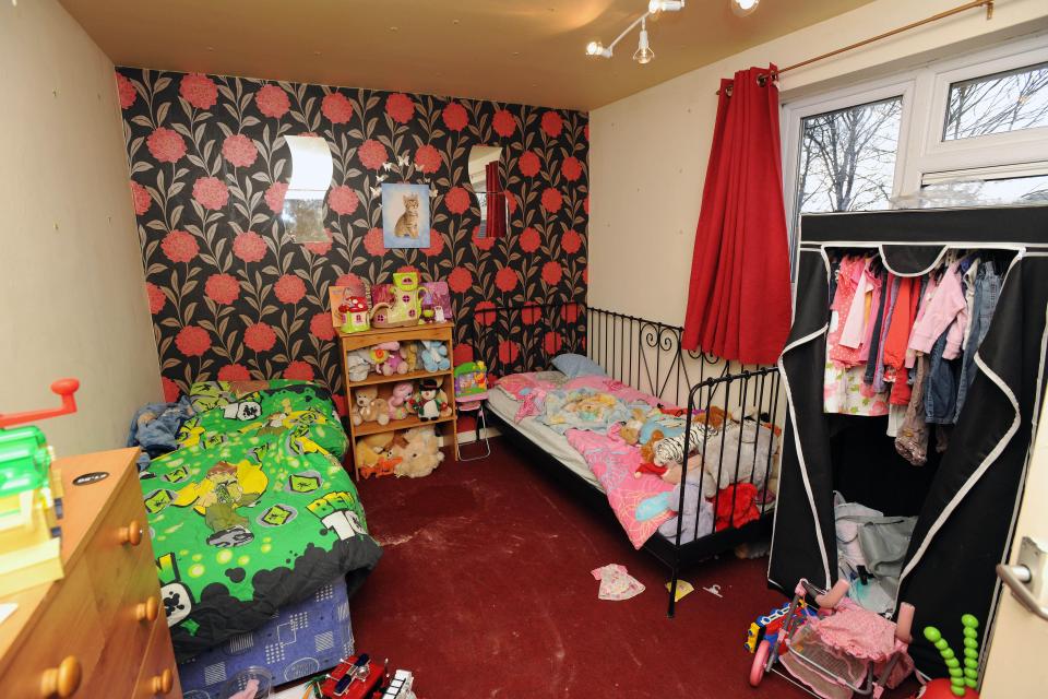  These are the beds his daughters slept in at his flat in Dewsbury, West Yorks