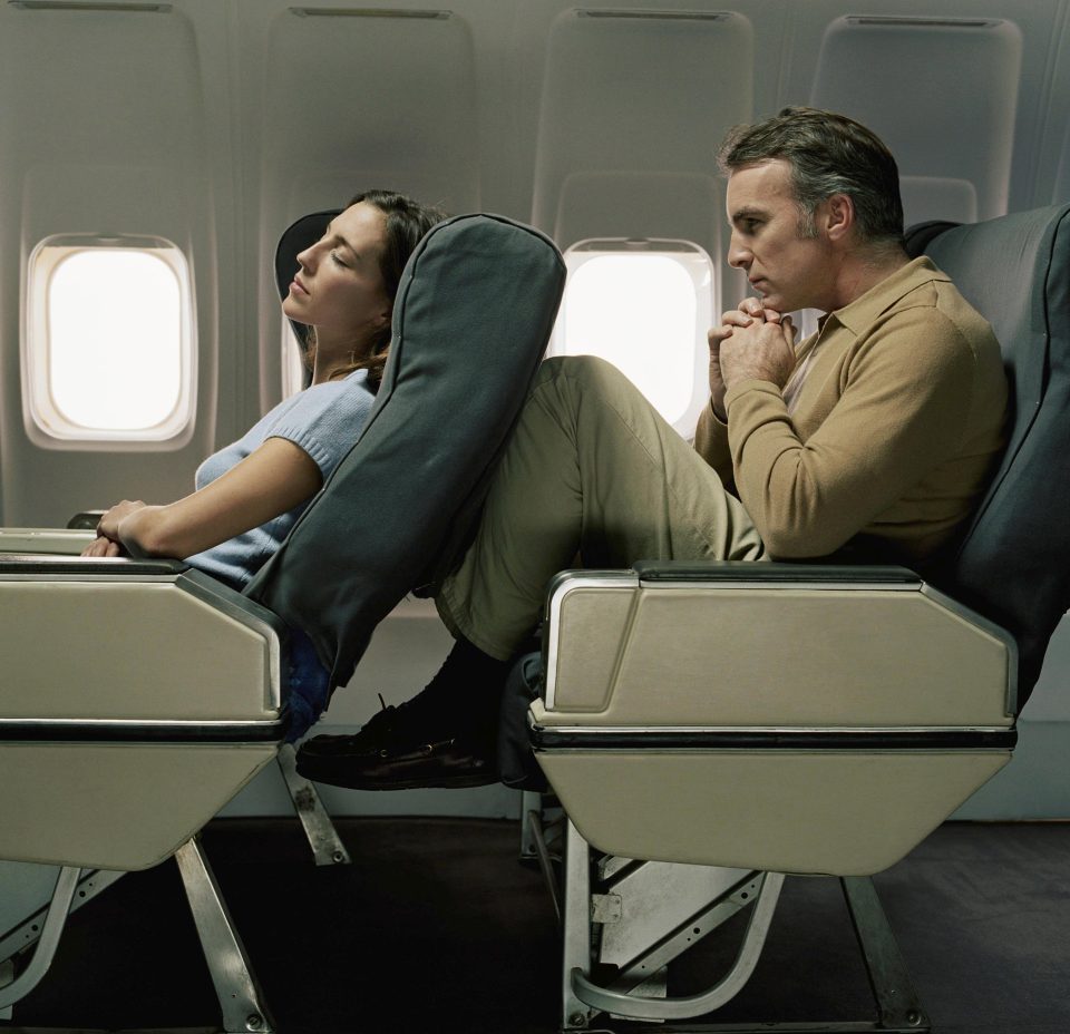  Reclining should only happen after dining - and you should always ask the passenger if they mind