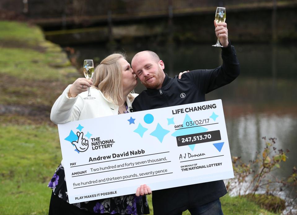  Andrew joined mum Susan Nabb at the Bolholt Country Park Hotel in Bury to be presented with his cheque