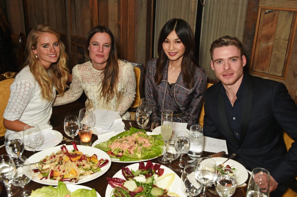  Cressida Bonas, Katie McGuinness, Gemma Chan and Richard Madden enjoy dinner