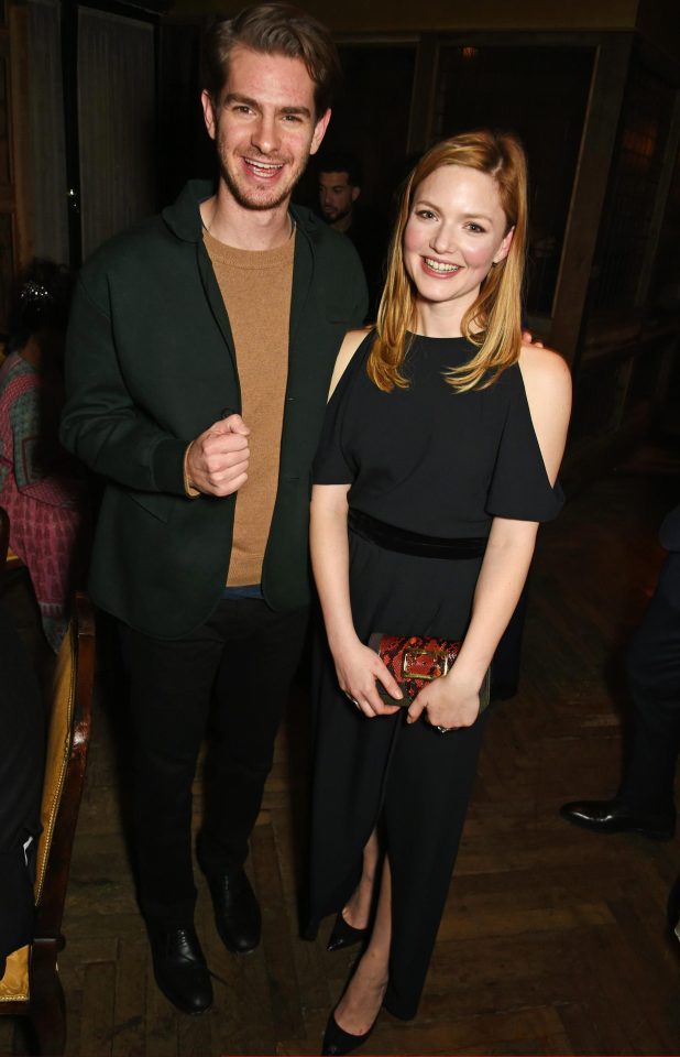  Andrew Garfield grins next to Holliday Grainger