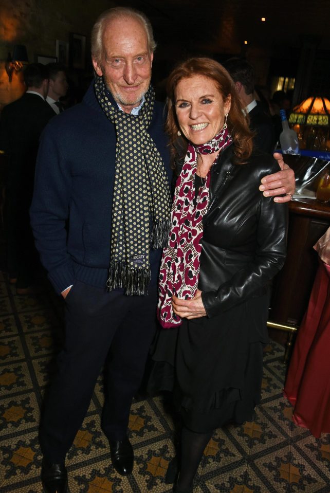  Ex-Game of Thrones Charles Dance poses next to Sarah Ferguson