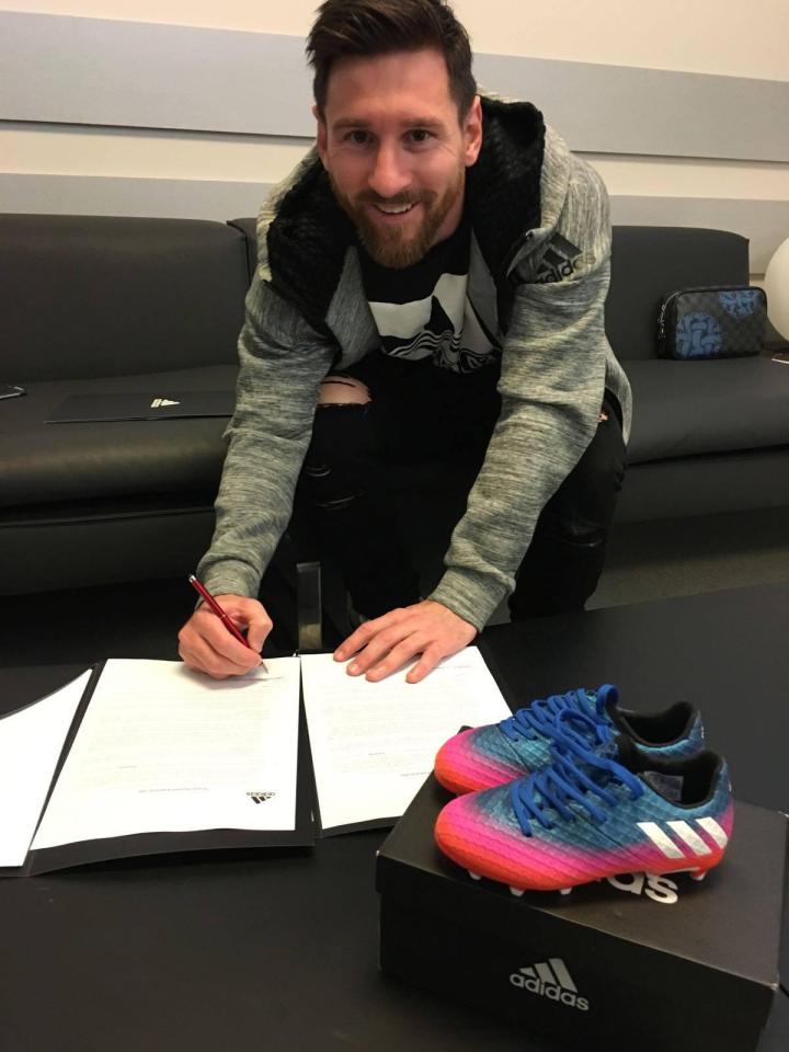  Lionel Messi has agreed a new long-term contract with Adidas